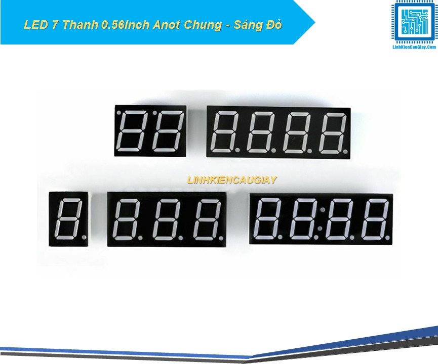 LED 7 Thanh 0.56inch Anot Chung - Sáng Đỏ