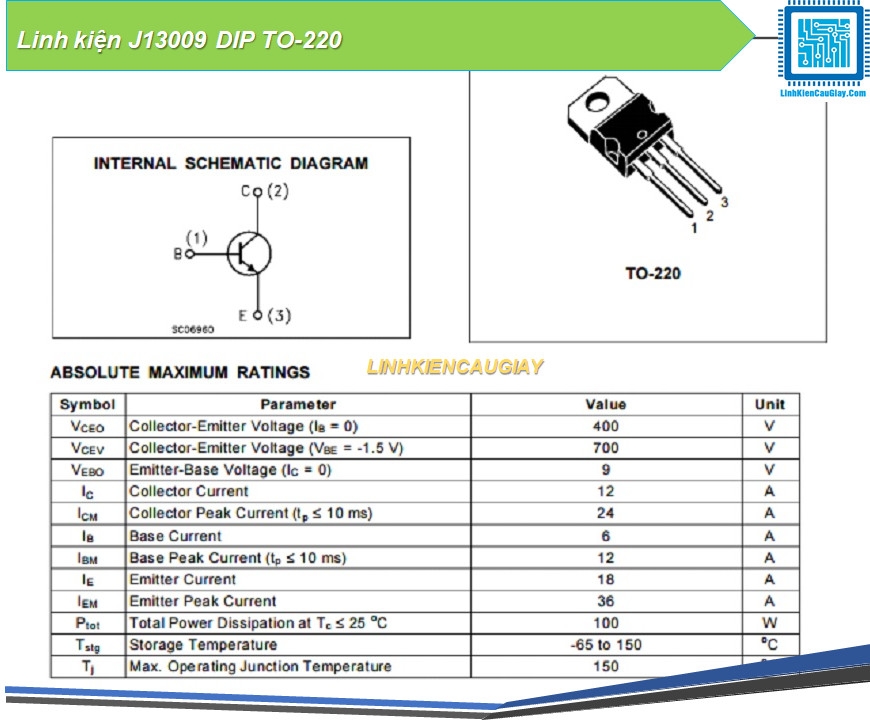 Linh kiện J13009 DIP TO-220