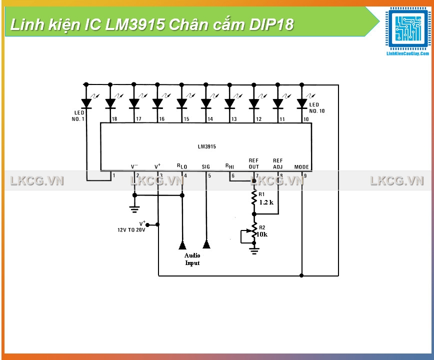 Linh kiện IC LM3915 Chân cắm DIP18