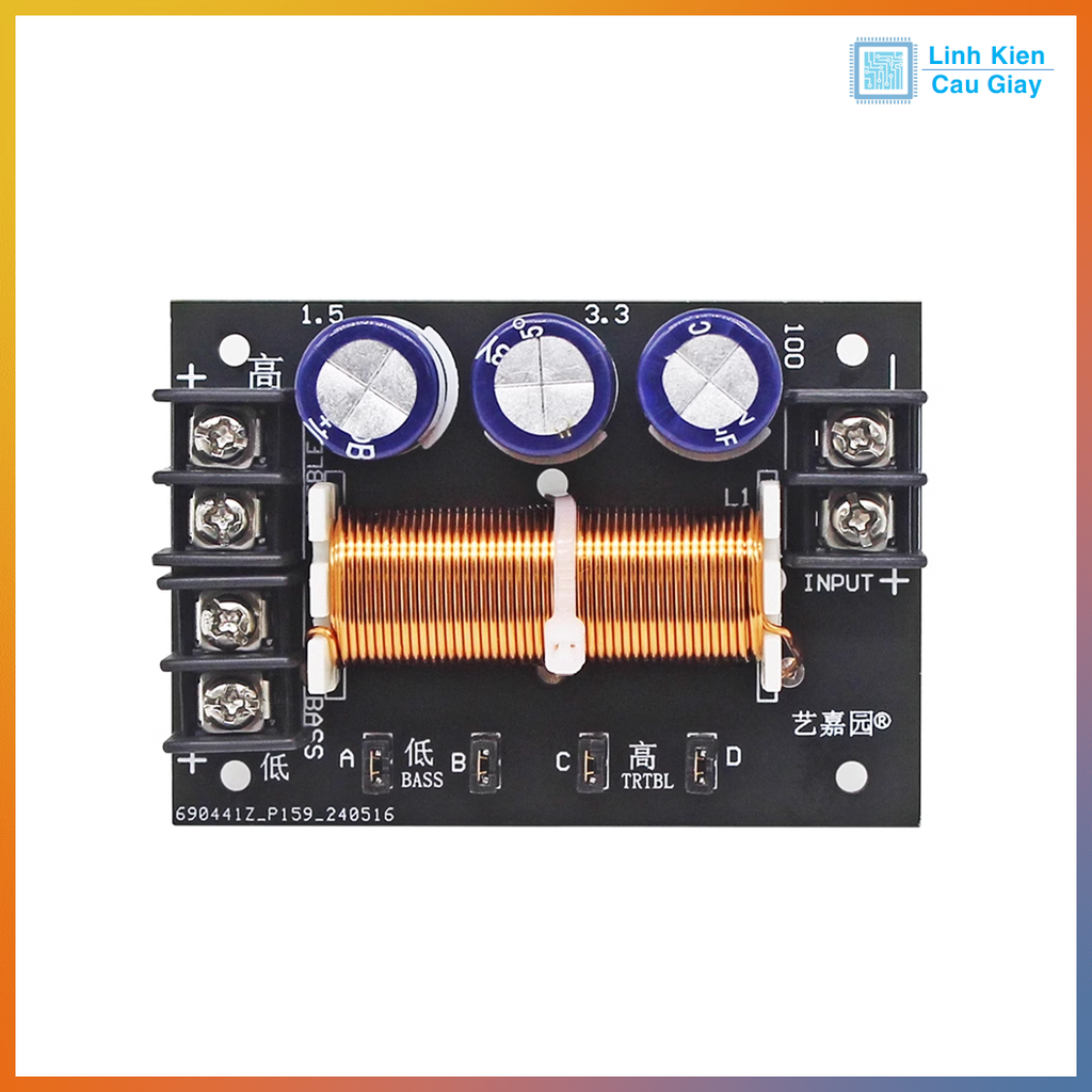 Mạch loa phân tần 2 đường tiếng Bass Treble 400w