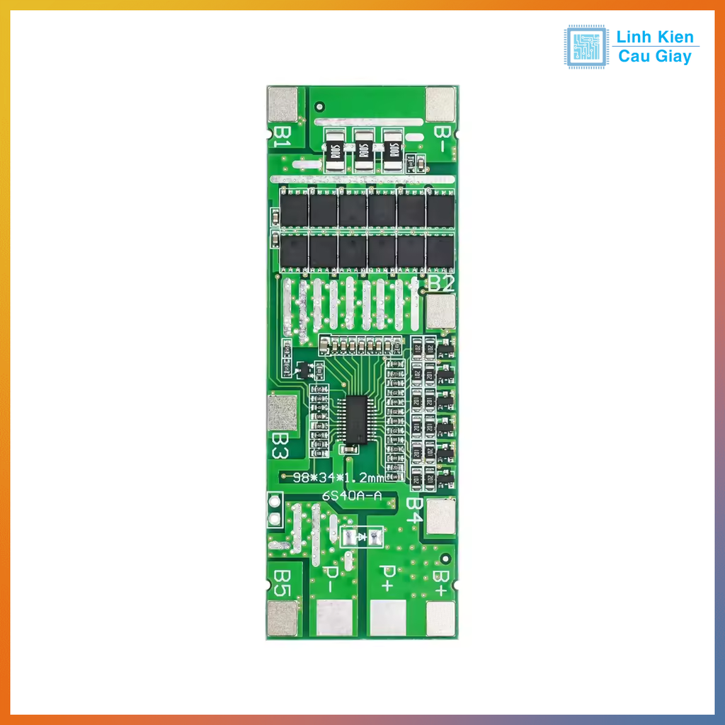 Mạch sạc và bảo vệ pin 6 Cell 40A lithium 18650