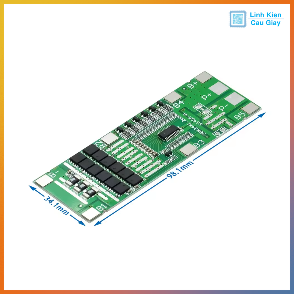 Mạch sạc và bảo vệ pin 6 Cell 40A lithium 18650