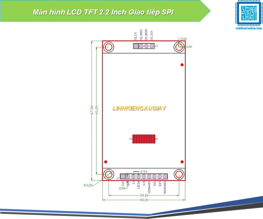 Màn hình LCD TFT 2.2 Inch Giao tiếp SPI