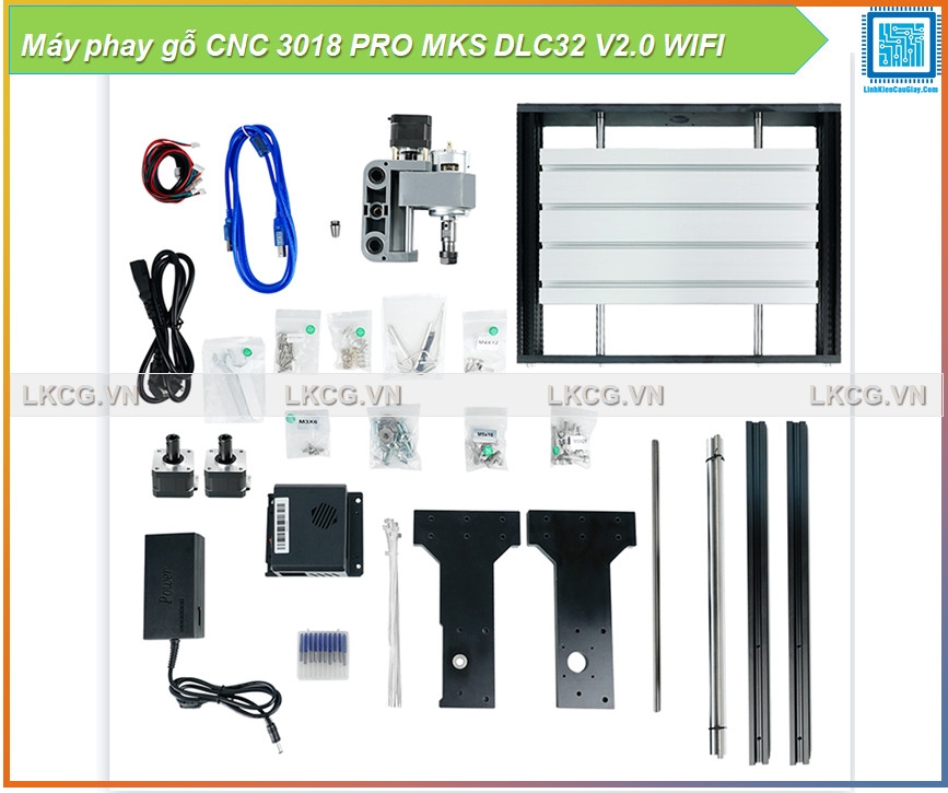 Máy phay gỗ CNC 3018 PRO (Tặng kèm 10 mũi phay PCB + 4 Set plates + ER11)