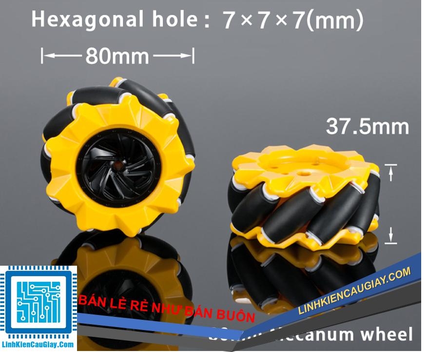 Bánh Xe Mecanum Đa Hướng 80mm (Gồm 4 bánh)