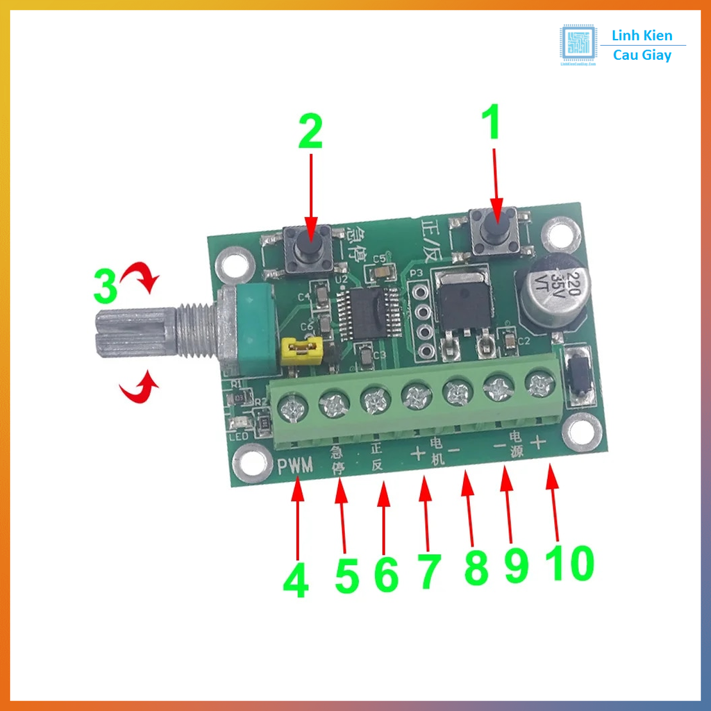 Module điều khiển động cơ không chổi than 6V - 30V