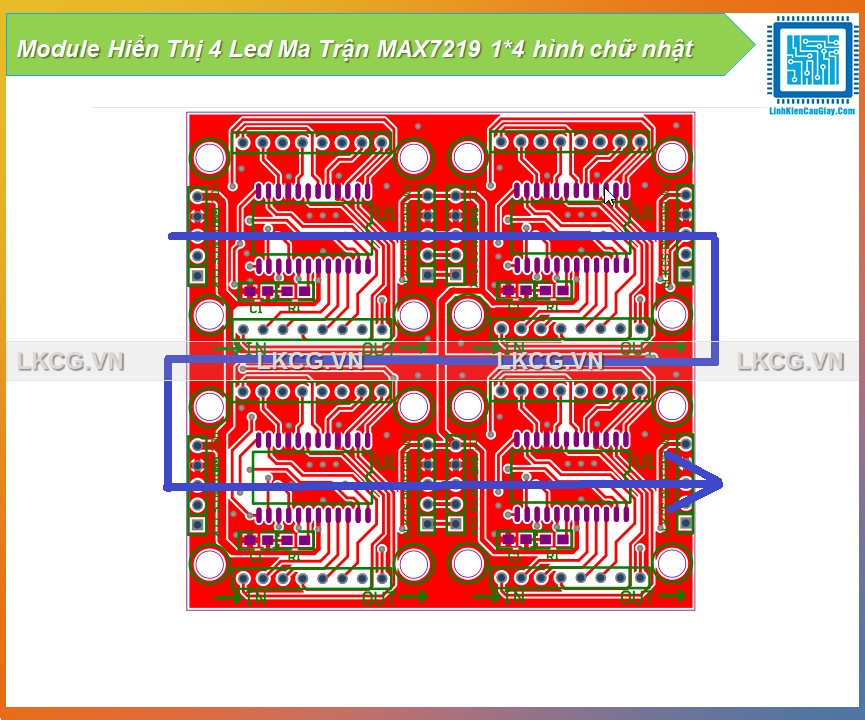 Module Hiển Thị 4 Led Ma Trận MAX7219 2*2 hình vuông