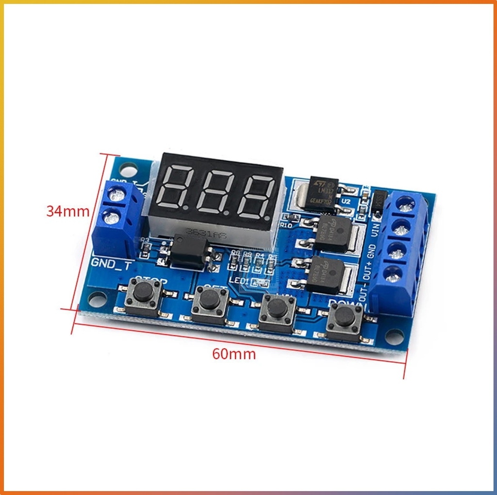 Module Mosfet tạo trễ đóng ngắt theo chu kì hiển thị LED HW-516