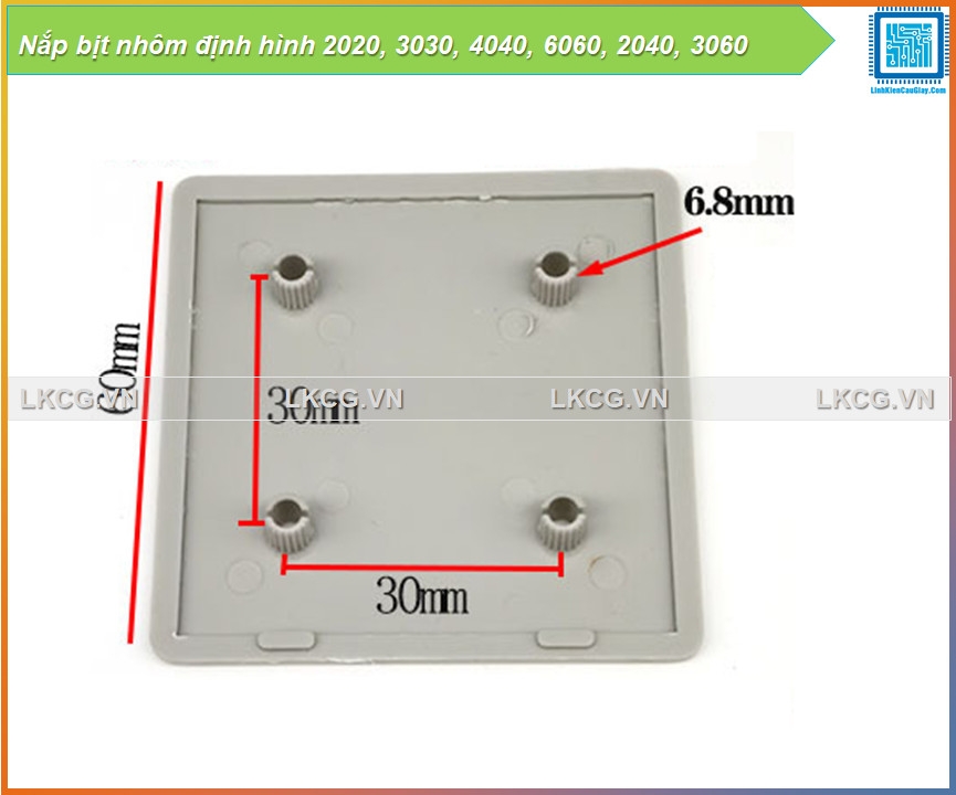 Nắp bịt nhôm định hình 2020, 3030, 4040, 6060, 2040, 3060