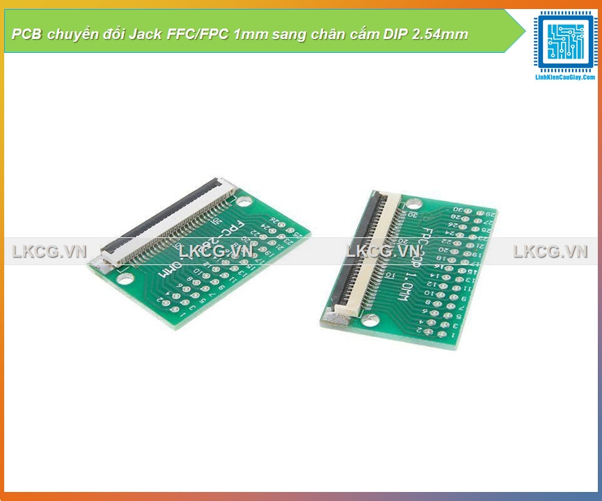 PCB chuyển đổi Jack FFC/FPC 1mm sang chân cắm DIP 2.54mm