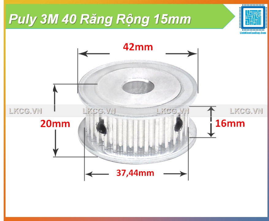 Puly 3M 40 Răng Rộng 15mm