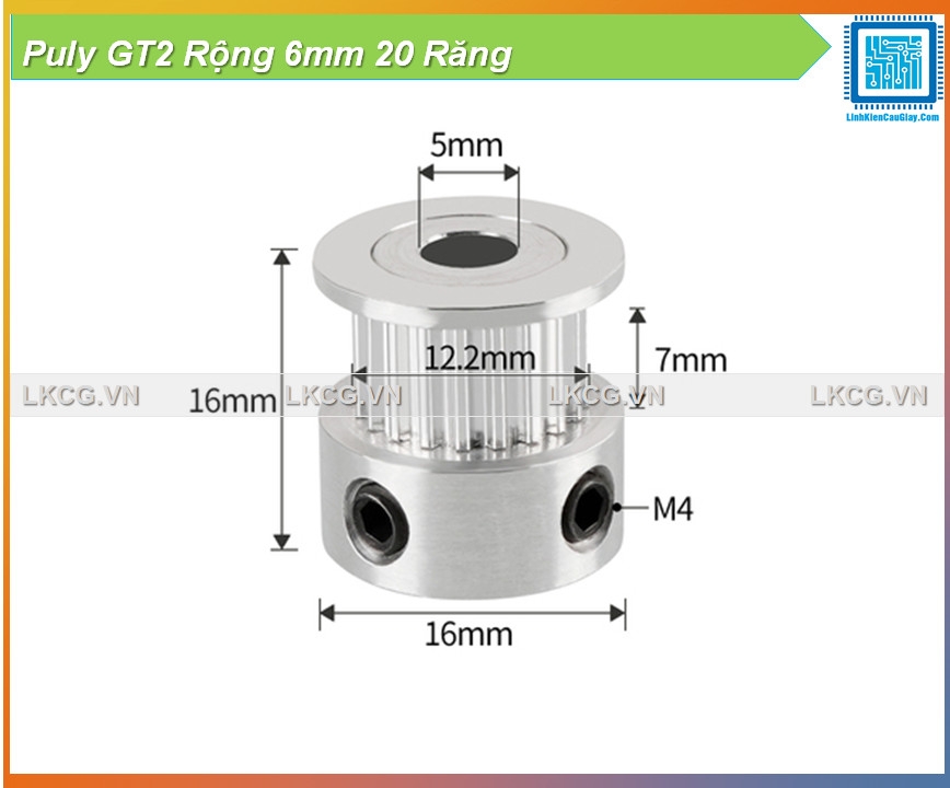 Puly GT2 Rộng 6mm 20 Răng