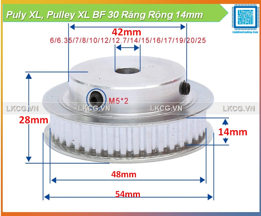 Puly XL, Pulley XL BF 30 Răng Rộng 14mm