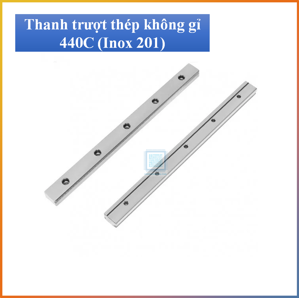 Thanh trượt tuyến tính MGN7, MGN9, MGN12, MGN15 thép không gỉ tiêu chuẩn HIWIN ( Giá 10cm cắt theo yêu cầu)