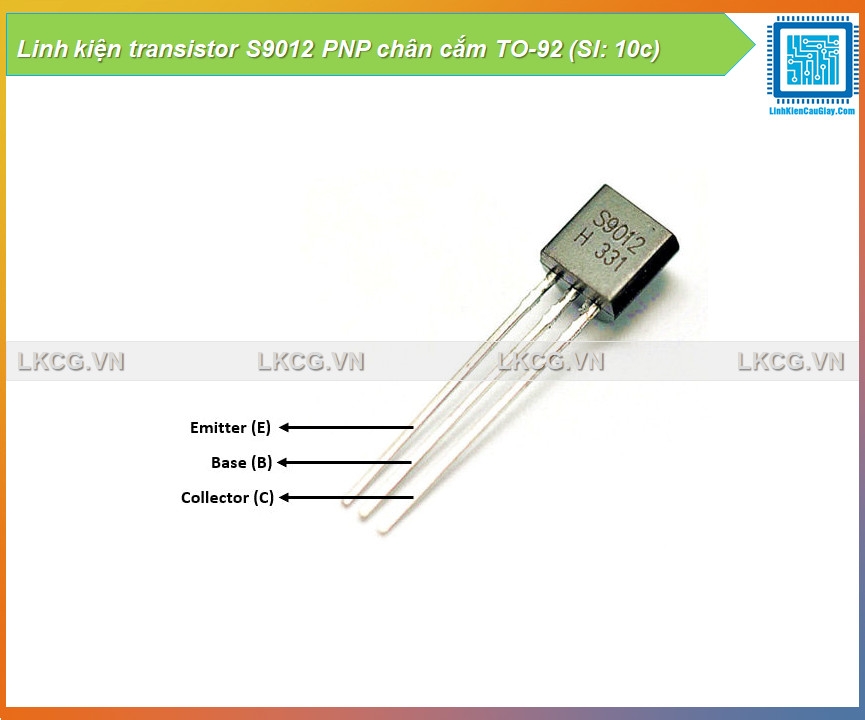 Linh kiện transistor S9012 PNP chân cắm TO-92 (Sl: 10c)