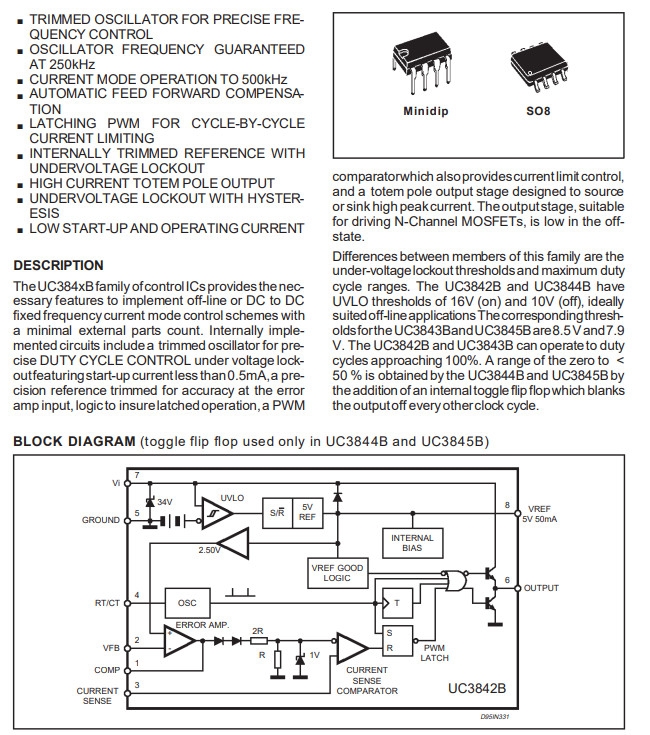 Linh kiện UC3842B SMD SOP08