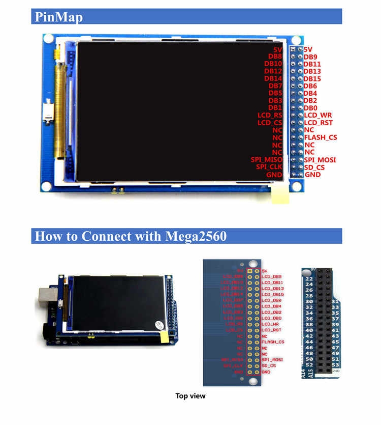 Màn Hình Arduino TFT Shield 3.5 Inch 320x480 UNO Mega2560