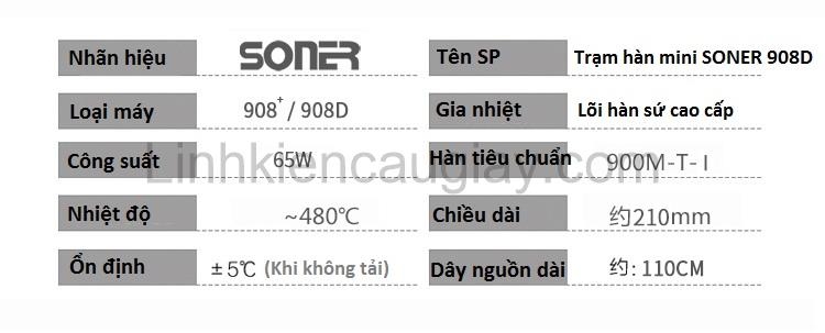 Trạm hàn mini SONER 908D