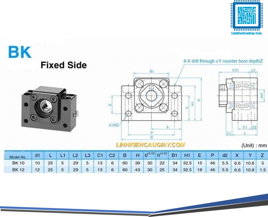 Gối đỡ trục Vitme BK