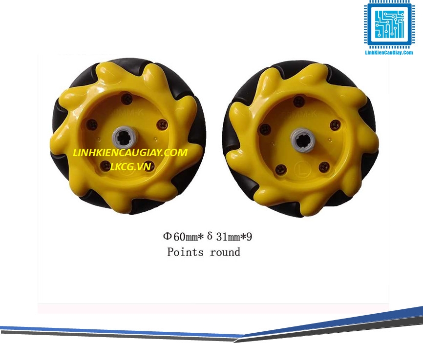 Bánh Xe Mecanum Đa Hướng 60mm ( 4 bánh )