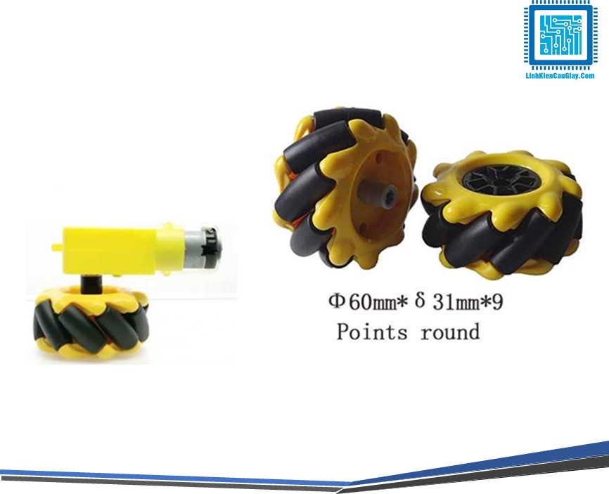 Bánh Xe Mecanum Đa Hướng 60mm ( 4 bánh )