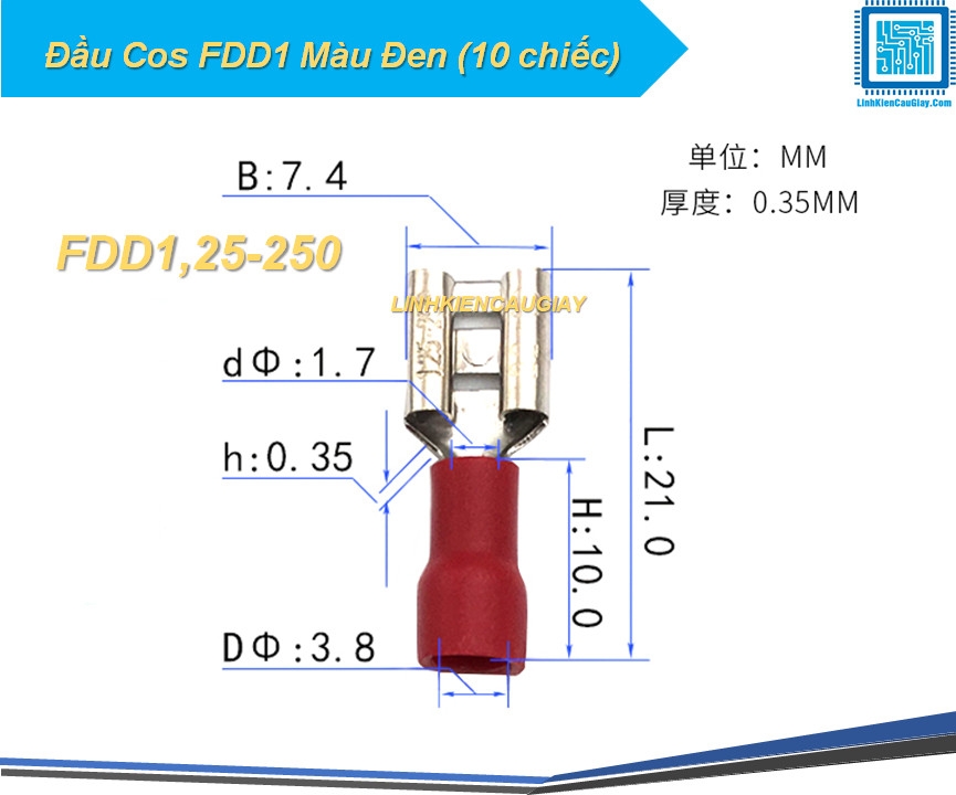 Đầu Cos FDD1 Màu Đen (10 chiếc)