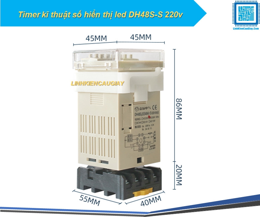 Timer kĩ thuật số hiển thị led DH48S-S 220v