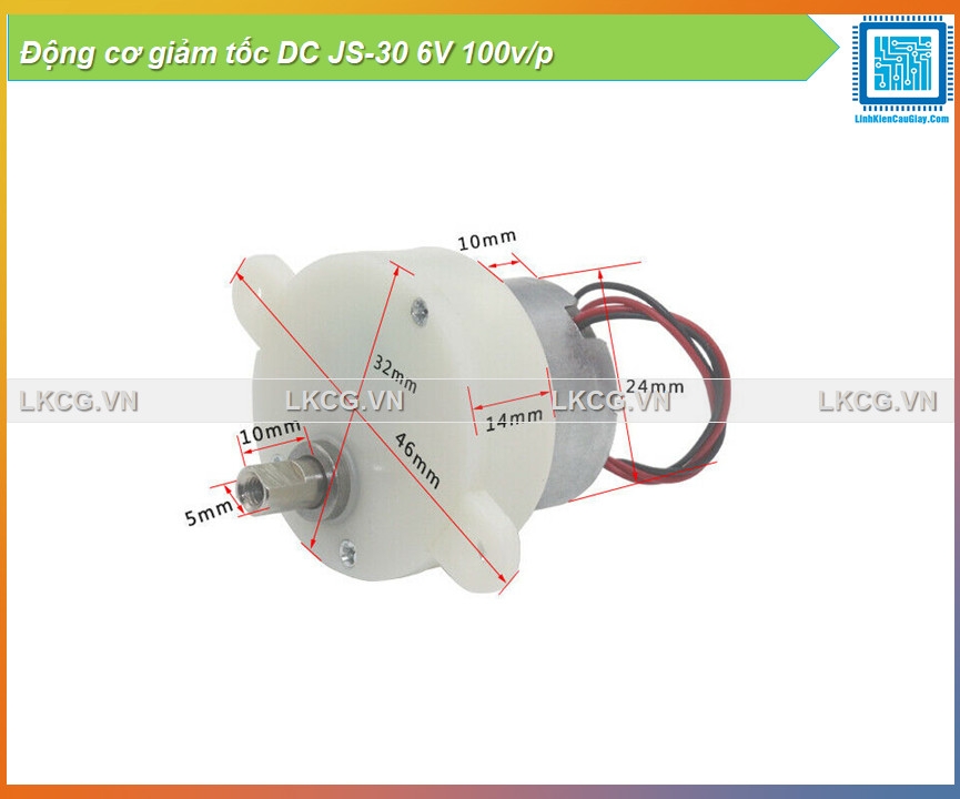 Động cơ giảm tốc DC JS-30 6V 100v/p