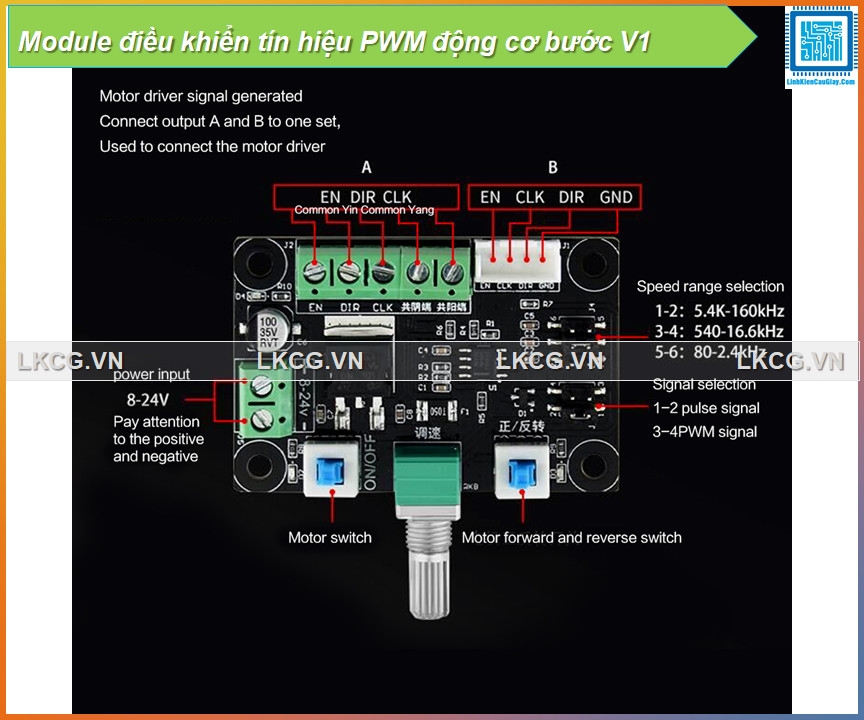 Module điều khiển tín hiệu PWM động cơ bước V1