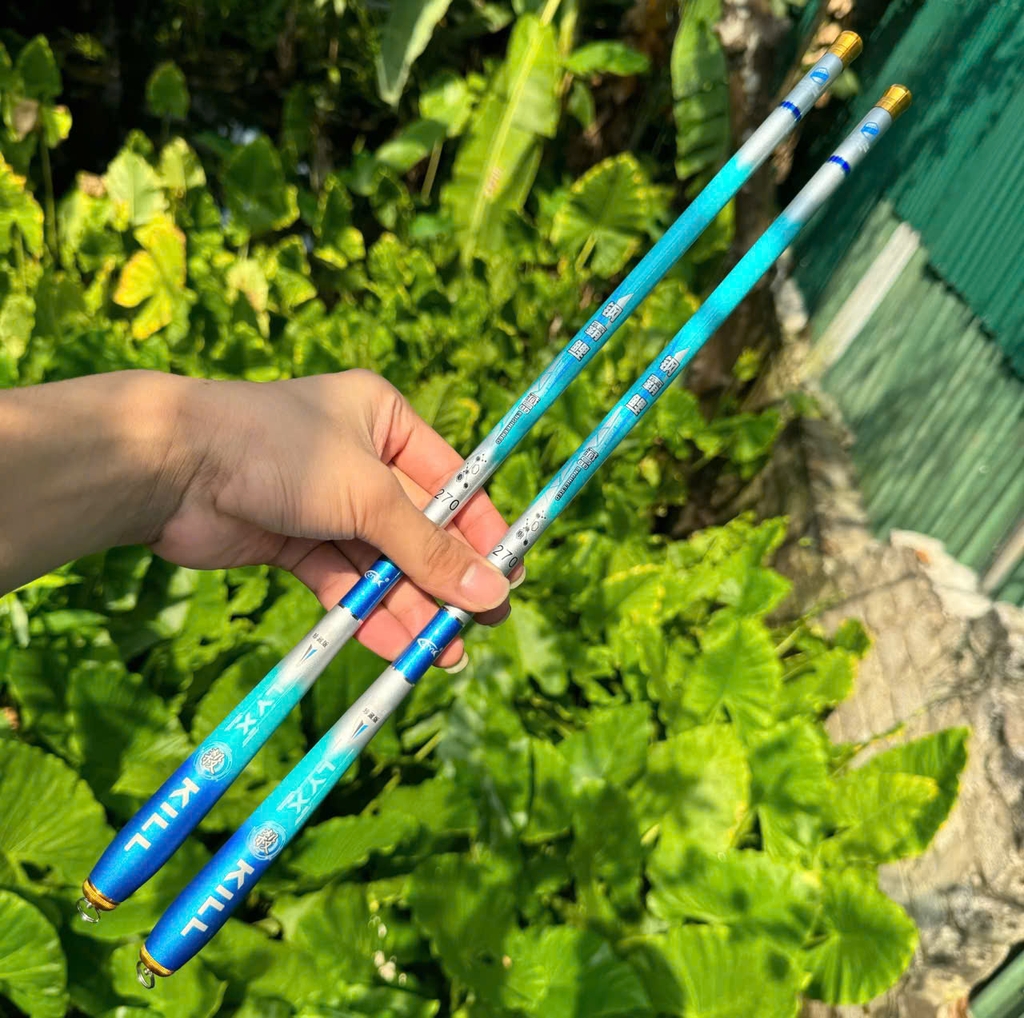 Cần câu đài siêu ngắn Kill xanh (thu gọn 45cm)