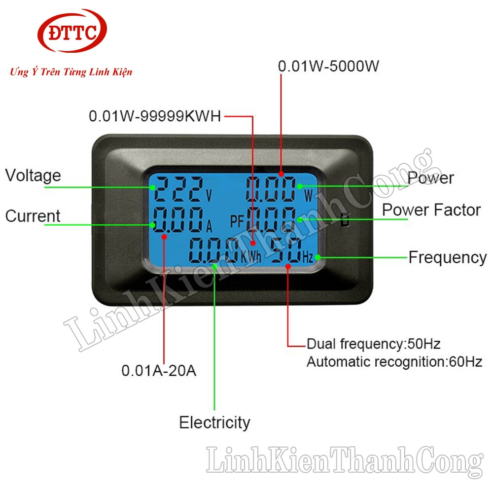 Công Tơ Điện Tử AC 220VAC 100A P06S-100 (6 Thông Số)