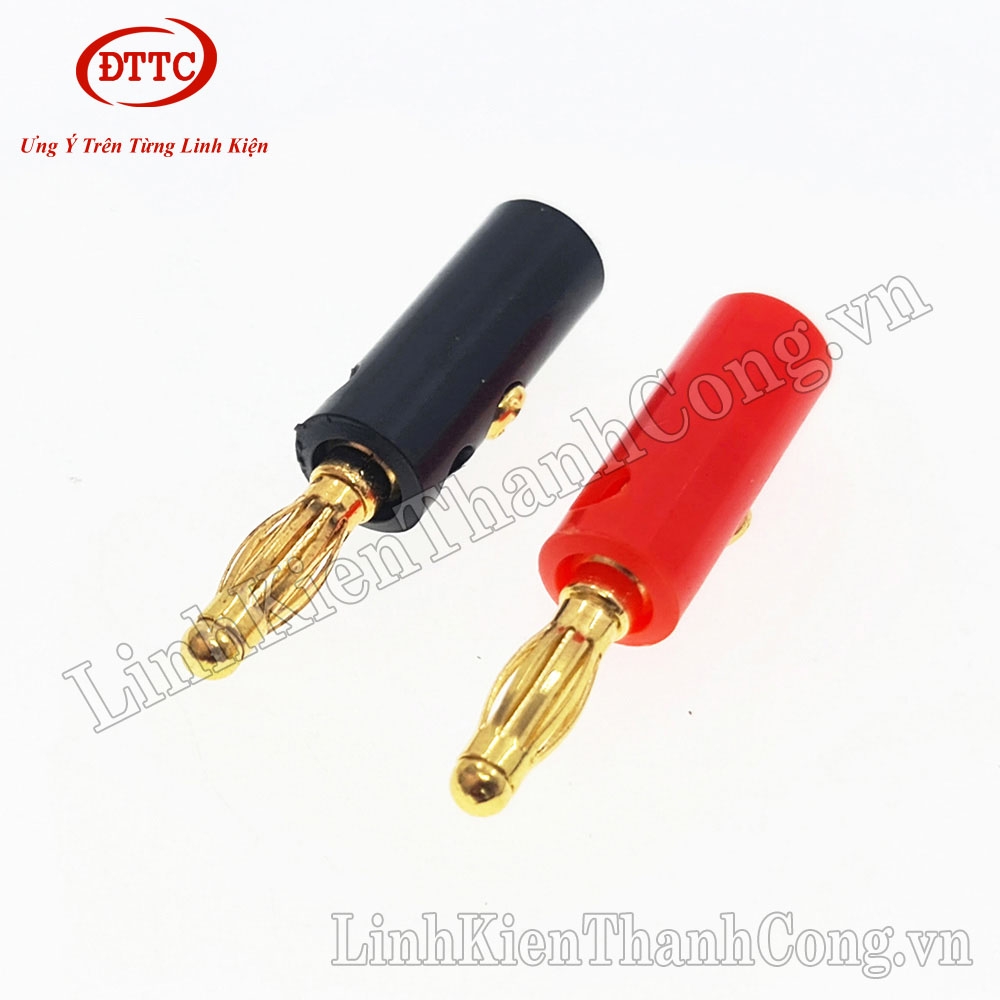 Jack Bắp Chuối 4mm Đực Mạ Vàng (Đỏ + Đen)