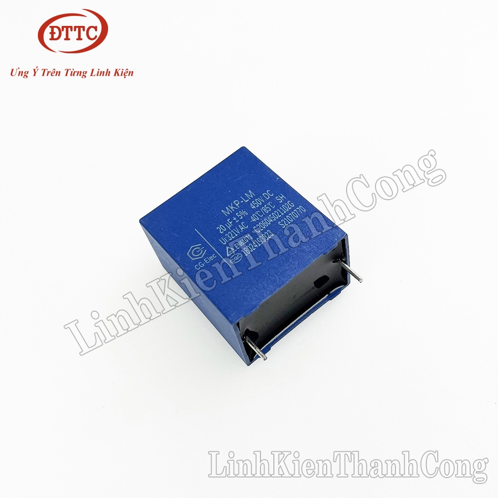 Tụ CG MKP-LM 20uF 450VDC Xanh 27mm