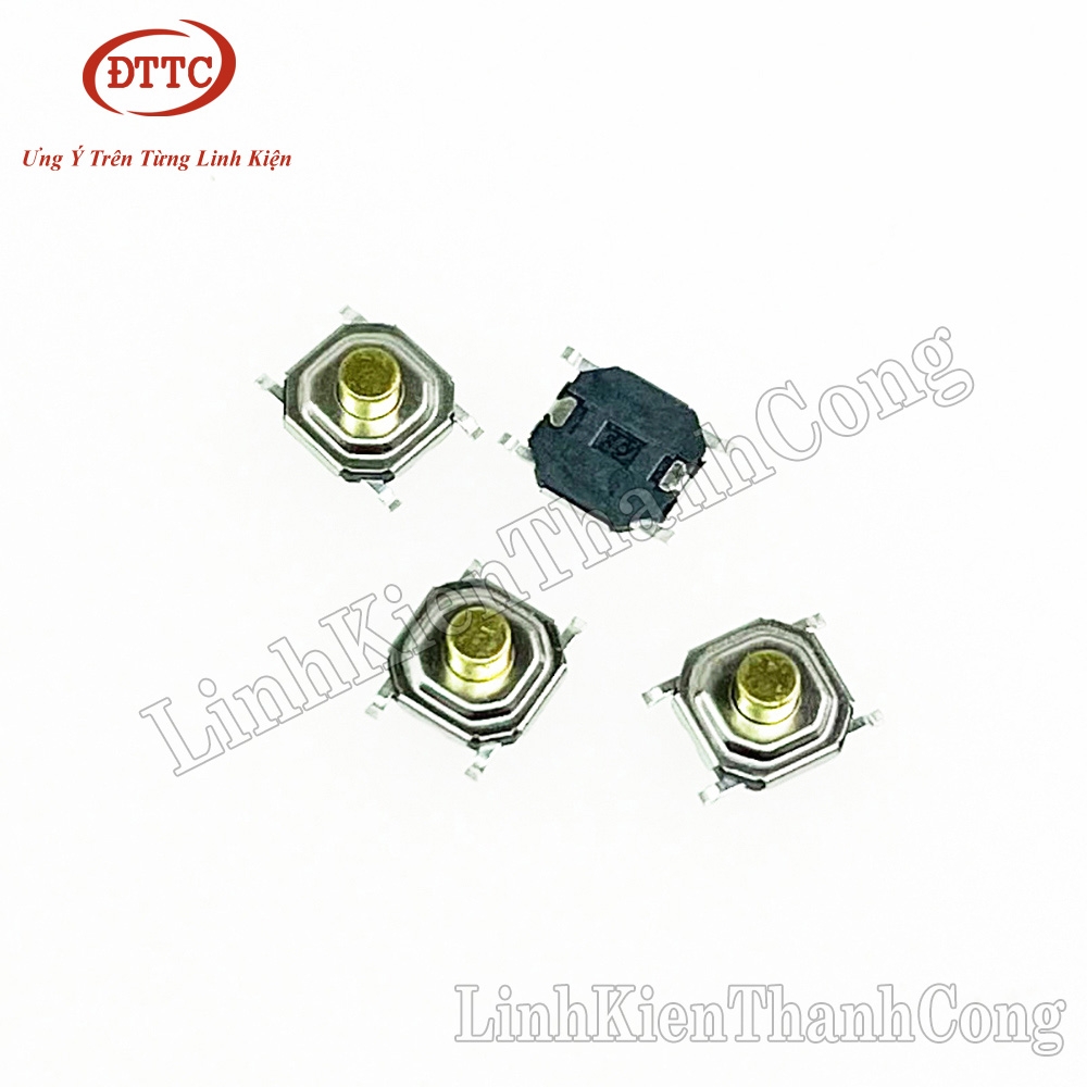 Nút Nhấn 4 Chân SMD 4x4x2.5mm Đầu Đồng