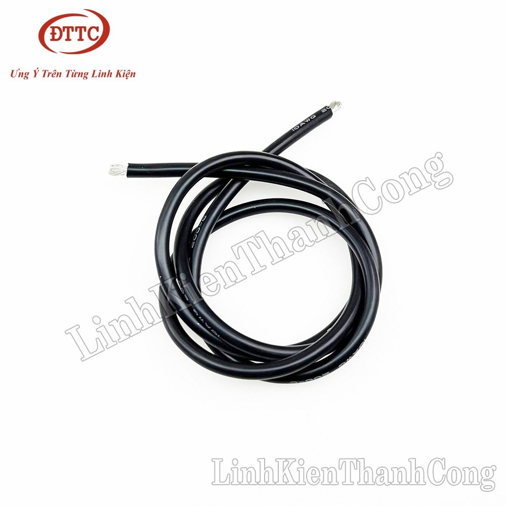 Dây Điện Silicon Màu Đen 10AWG 6.0 mm2 Siêu Mềm, Chống Cháy Chịu Nhiệt 200 Độ C (Mét)