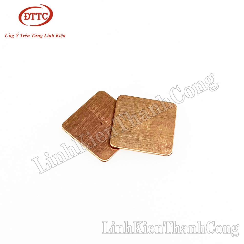 Tấm Tản Nhiệt Đồng 15x15mm Dày 0.5mm (Đồng Đỏ)