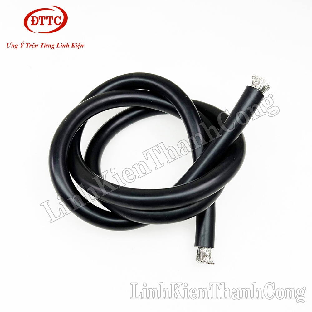 Dây Điện Silicon Màu Đen 4AWG 25 mm2 Siêu Mềm, Chống Cháy Chịu Nhiệt 200 Độ C (Mét)