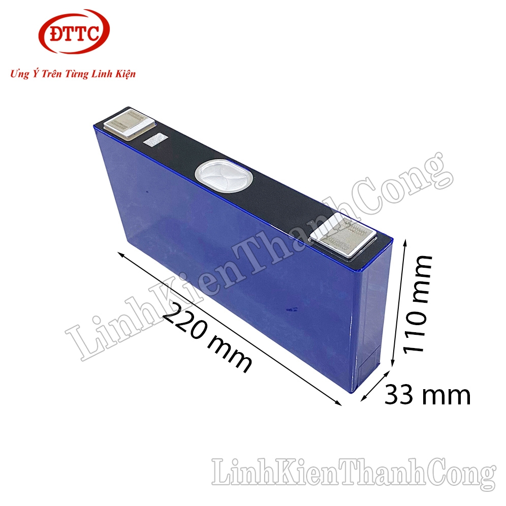 Pin Lithium NCM 3.7V 120Ah 220x33x110mm