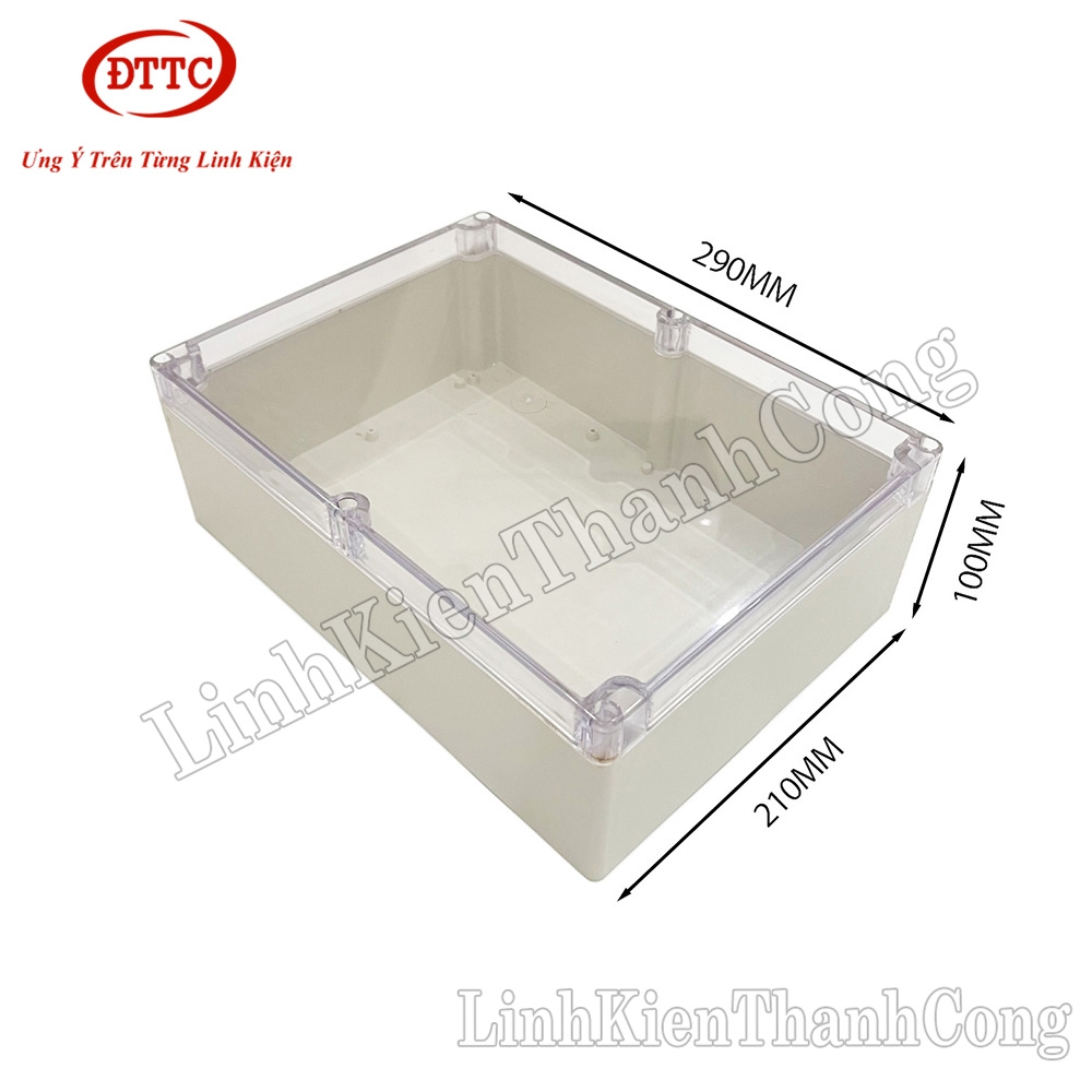 Hộp Nhựa ABS 290x210x100mm Nắp Trong Suốt (Chống Nước IP65)