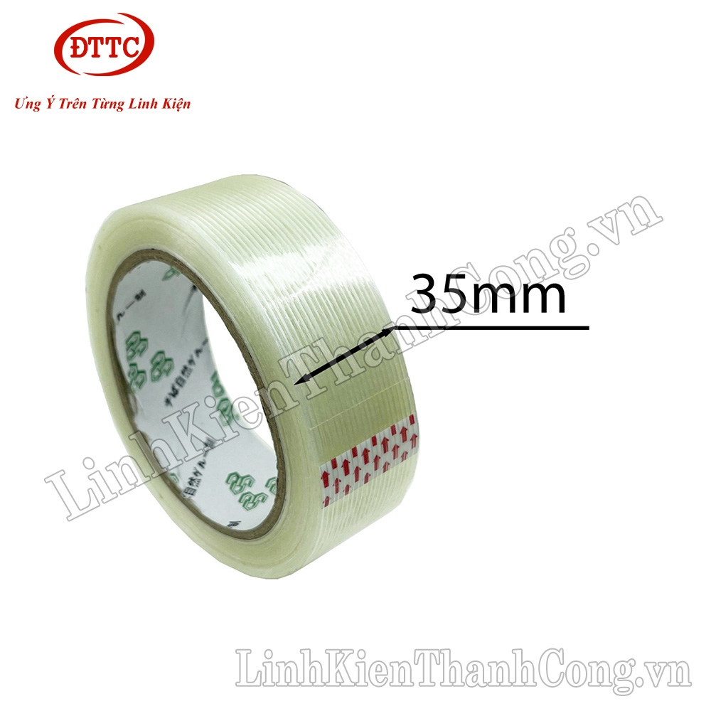 Băng Dính Sợi Thủy Tinh Rộng 35mm, Cuộn Dài 25m