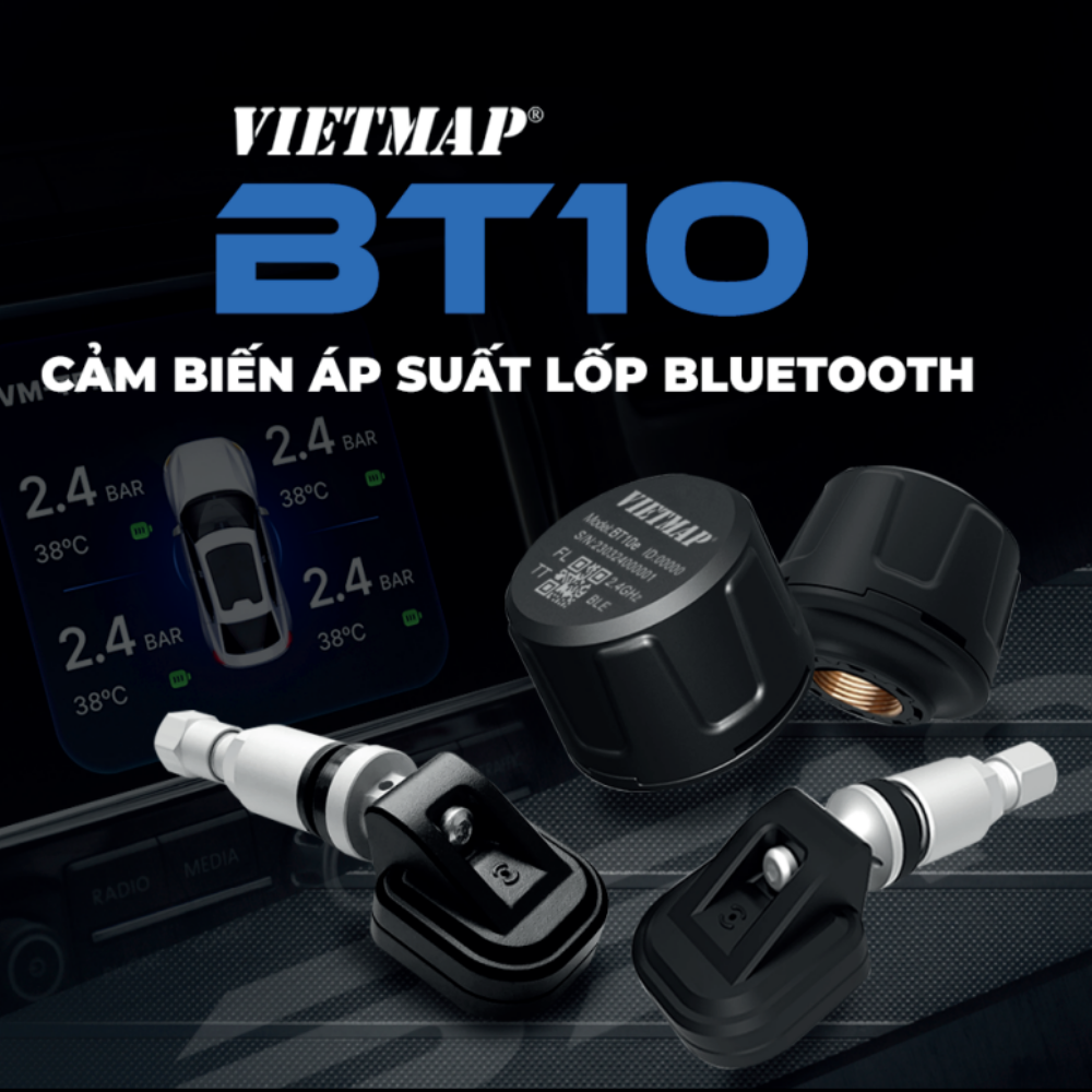 Cảm biến áp suất lốp Vietmap BT10 Kết nối Bluetooth 5.0 - Hàng chính hãng