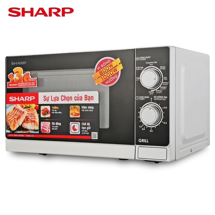 Lò vi sóng cơ Sharp R-G222VN-S có nướng 20L 800W/1000W