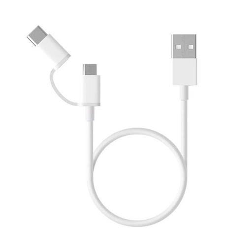 Dây cáp sạc Xiaomi 2 trong 1 Cổng Micro Usb to Type C ( 30cm )