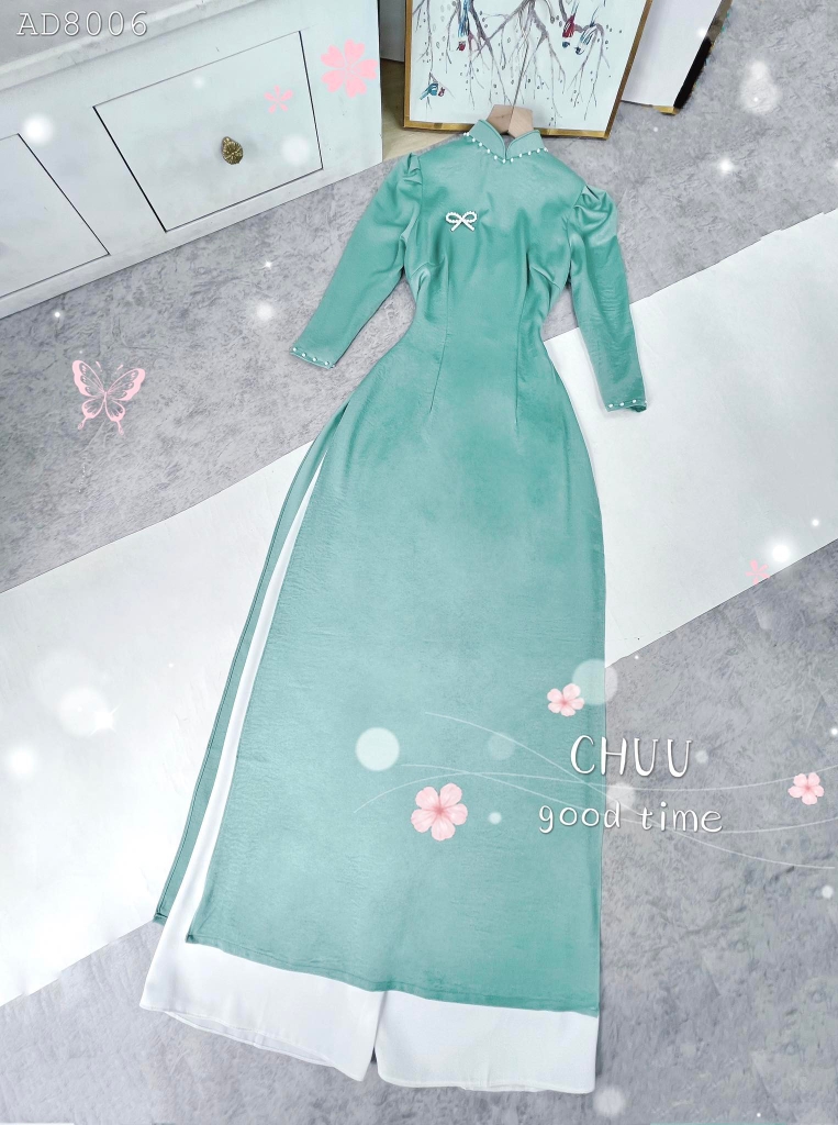 Áo Dài Lụa Ướt 3P Ngọc AD8006