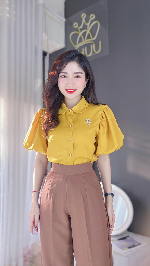 Áo Kate Tay Bí Phồng A8096