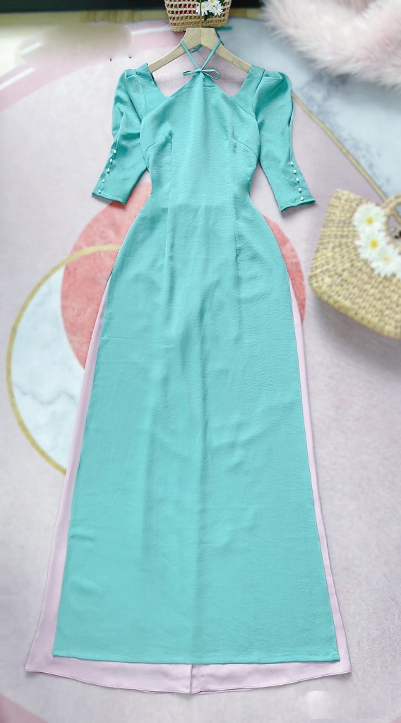 Áo Dài Cổ Yến Tay Ngọc AD8039 (áo lẻ)