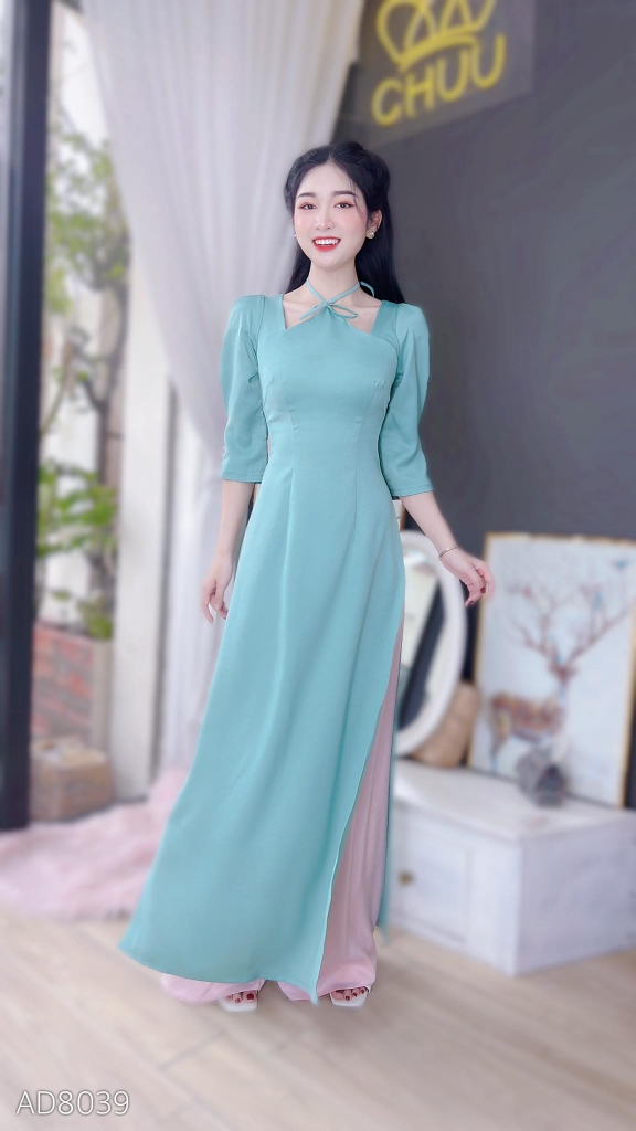 Áo Dài Cổ Yến Tay Ngọc AD8039 (áo lẻ)