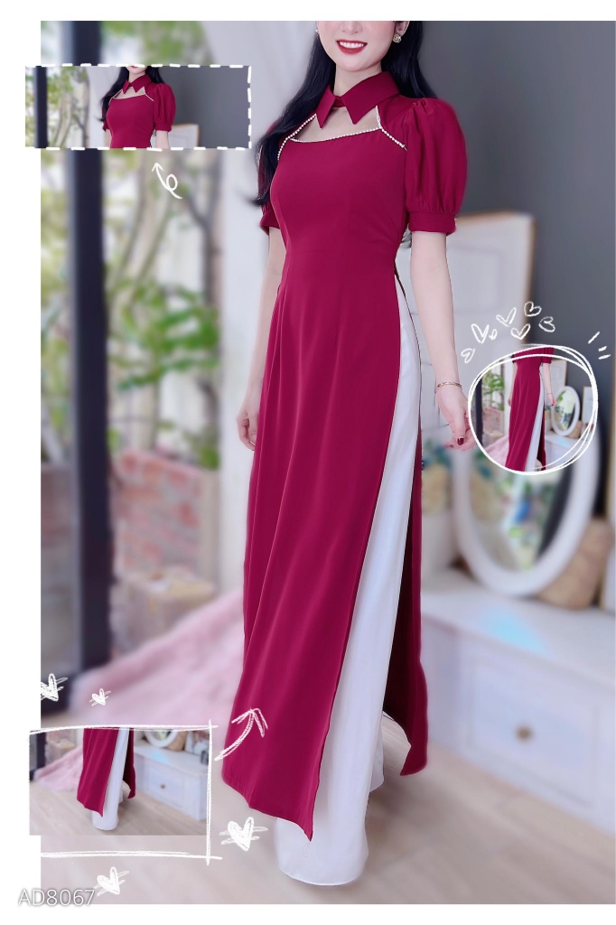 Áo Dài Cổ Đức AD8067 (áo lẻ)