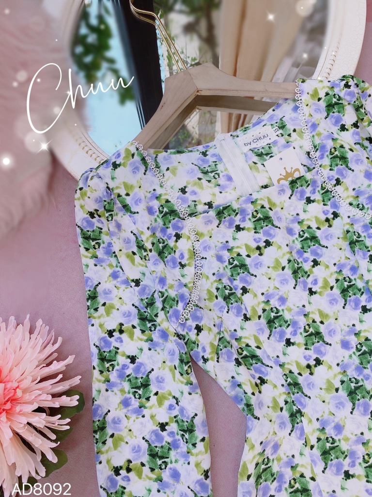 Áo Dài Vai Ren Bán Nguyệt AD8092 (áo lẻ)