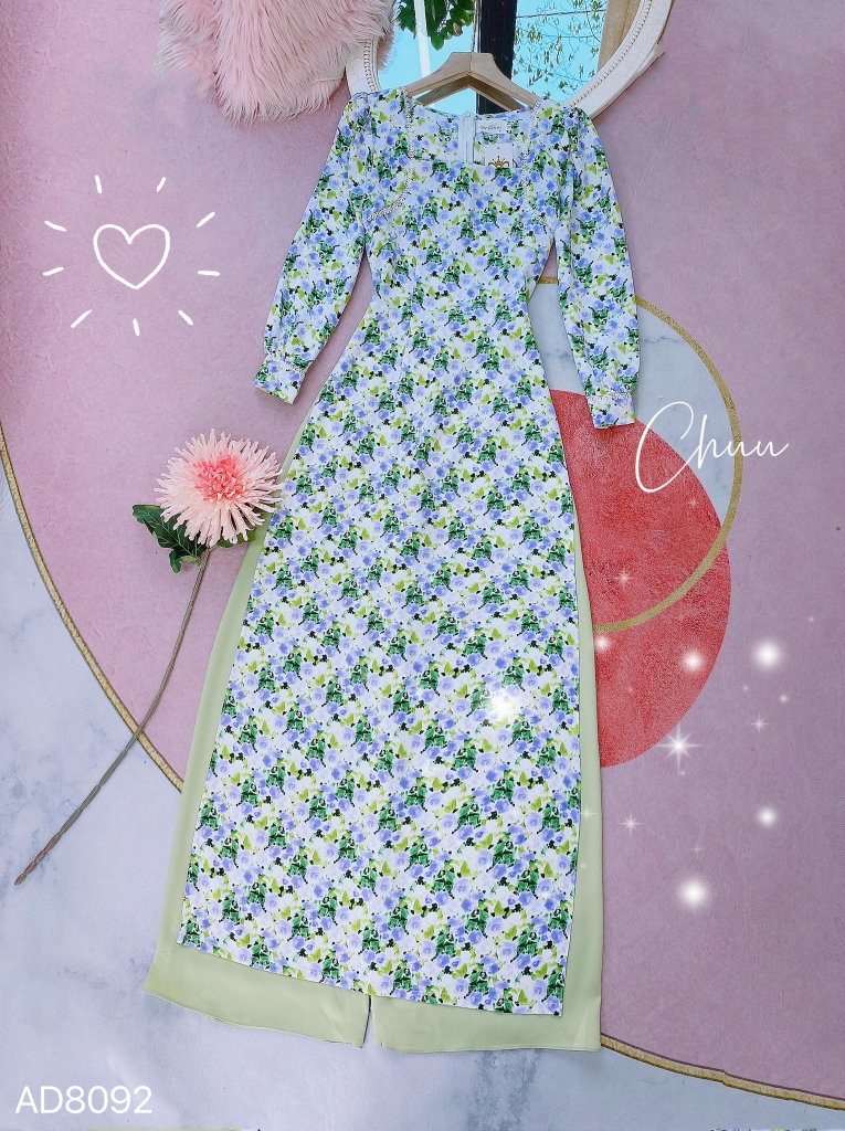 Áo Dài Vai Ren Bán Nguyệt AD8092 (áo lẻ)